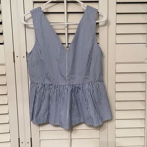 J. Crew Blue and White Striped Tank Top